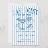 海岸 ブライズメイド パーティー 青 招待状 (正面)