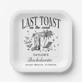 海岸 ブライズメイド 現代 カクテルパーティー ブラック ペーパープレート