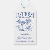 海岸 ブライズメイド 現代 カクテル パーティー 青 ギフトタグ (裏面)