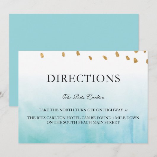 海岸 - 案内カード 招待状 (正面/裏面)