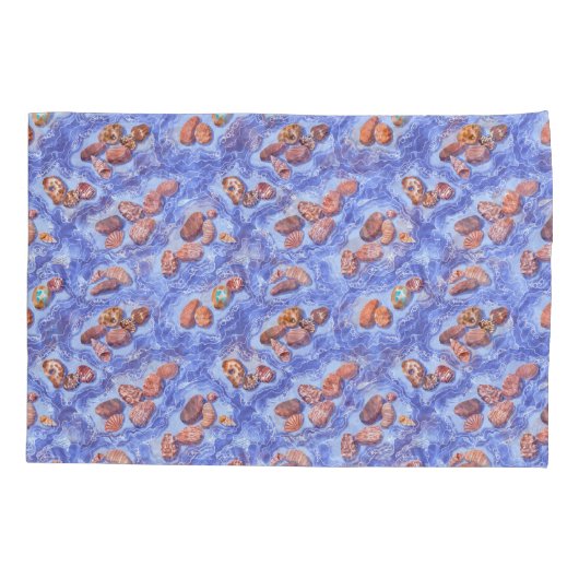 海岸、波、小石 枕カバー (裏面)