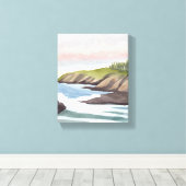 海岸 | 海岸水彩画 キャンバスプリント (インサイチュ (ウッドフロア))