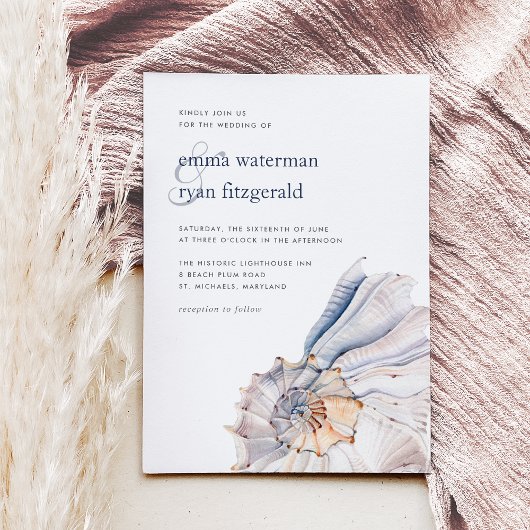 海岸 | 海洋の貝殻 ウェディング招待状 招待状
