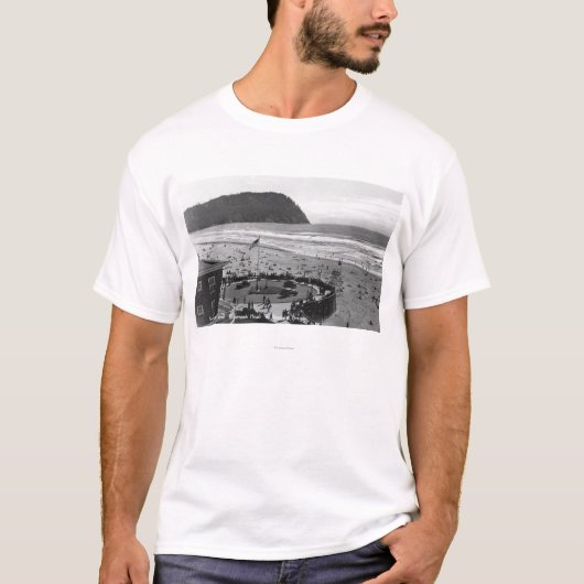海岸、空気写真からのオレゴンのビーチ場面 Tシャツ (正面)