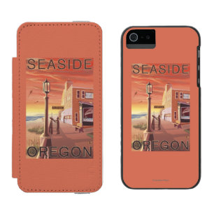 海岸、OregonAquariumの眺め iPhone SE/5/5sウォレットケース
