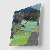 海岸IIの|抽象的なプリントの眺め スクエア壁時計 (傾斜)