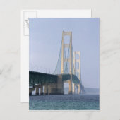海峡を渡るマッキナック橋 ポストカード (正面/裏面)
