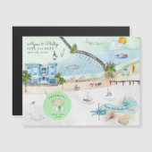 海島ビーチノースカロライナ地図解入りの、写真付きの図| (正面/裏面)