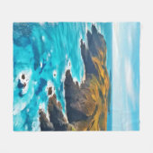 海崖:ワイルドショア フリースブランケット (正面(横))