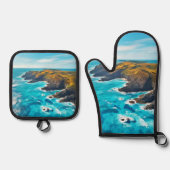 海崖：ワイルドショア 鍋つかみ&鍋敷きセット (正面)