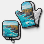 海崖：ワイルドショア 鍋つかみ&鍋敷きセット (正面/裏面)