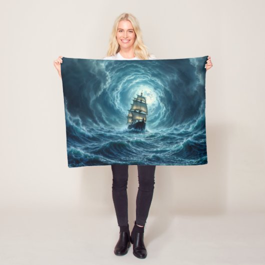 海嵐ガレオン船の旅 フリースブランケット (インサイチュ)