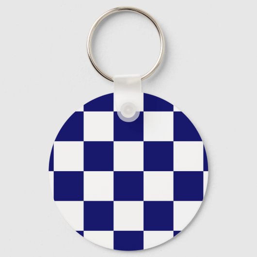 海市松模様に海軍と白 キーホルダー (正面)