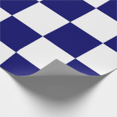 海市松模様に海軍と白 ラッピングペーパー (角)