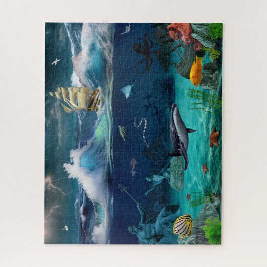 海帆船海獣魚鯨類 ジグソーパズル (縦)