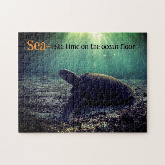 海床にウミガメ ジグソーパズル (横)