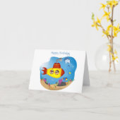 海底お祝い カード (黄色い花)