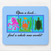 海底に本のTシャツおよびギフトを開けて下さい マウスパッド (正面)