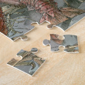 海底のロブスターの群れ、ビンテージ アールヌーボー ジグソーパズル (側面)