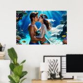 海底の恋人たちのキス ポスター (ホームオフィス)