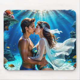 海底の恋人たちのキス マウスパッド