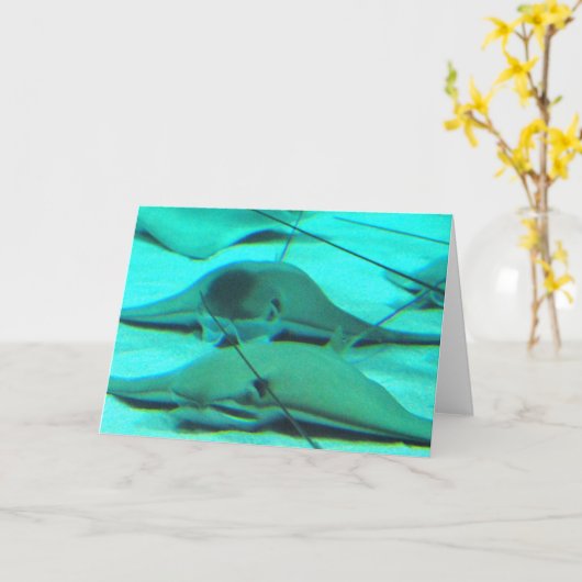 海底の挨拶状のアカエイ カード (黄色い花)