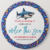 海底の1歳の誕生日パーティー 缶バッジ (正面)