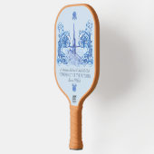海底をテーマにしたピックル名門私立校風のボールパドル ピックルボールラケット (左)