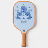 海底をテーマにしたピックル名門私立校風のボールパドル ピックルボールラケット (裏面)