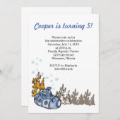 海底パーティの招待状 招待状 (正面/裏面)