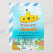 海底パーティの招待状 招待状 (正面/裏面)