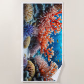 海底交響曲：コーラルリーフカラフルビーチタオル ビーチタオル (正面)