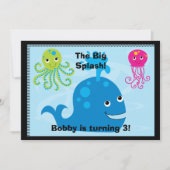 海底創造物5x7のカスタムな誕生日の招待状 招待状 (正面)