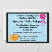 海底創造物5x7のカスタムな誕生日の招待状 招待状 (裏面)