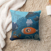 海底少年マンガ海中動物の怪物 クッション (ブランケット)