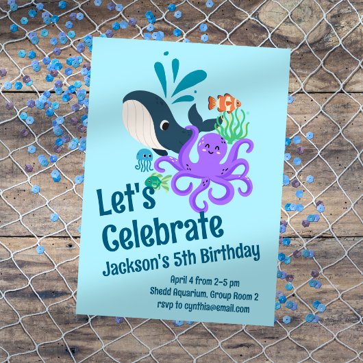 海底水族館誕生日 招待状