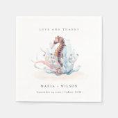 海底海藻結婚サンゴ スタンダードカクテルナプキン (正面)