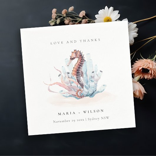 海底海藻結婚サンゴ スタンダードカクテルナプキン