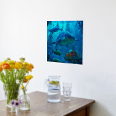 海底深處の海の動物 スチームパンク潜水艦 箔ポスター (レイダウン (キッチン))