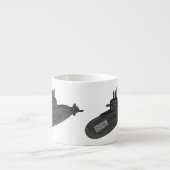 海底漫画イラストレーション エスプレッソカップ (正面)