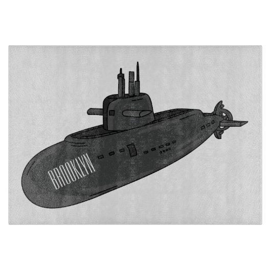 海底漫画イラストレーション カッティングボード (正面)