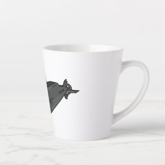 海底漫画イラストレーション カフェラテマグ (右)