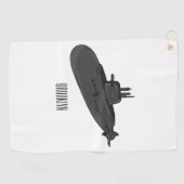 海底漫画イラストレーション ゴルフタオル (横)