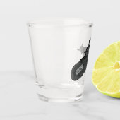 海底漫画イラストレーション ショットグラス (左)
