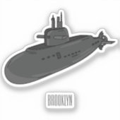 海底漫画イラストレーション シール (正面)