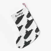 海底漫画イラストレーション スモールクリスマスストッキング (裏面 (吊り時))