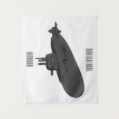 海底漫画イラストレーション タペストリー (正面)