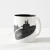 海底漫画イラストレーション ツートーンマグカップ (正面右)