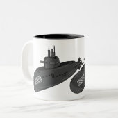 海底漫画イラストレーション ツートーンマグカップ (正面左)