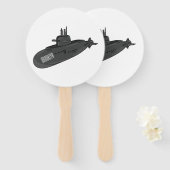 海底漫画イラストレーション ハンドファン (正面&裏面)